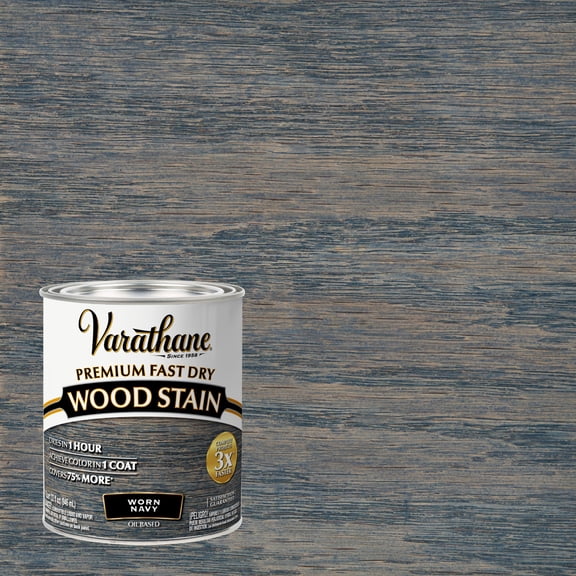 Worn Navy, Varathane Premium Fast Dry Wood Stain-297428, 32 fl oz