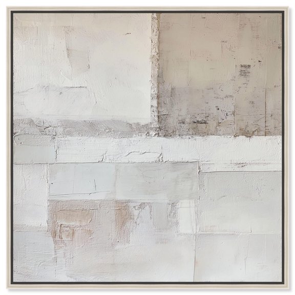 Worn Patinas Canvas Minimalist Abstract by Art Remedy, Silver Frame, 30" x 30"