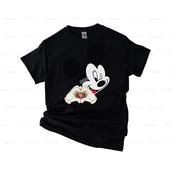 WornWell92 Cartoon Mouse Red Gold Heart Supporter T-Shirt, SW, Hoodie, for Unisex, up to size 5XL.