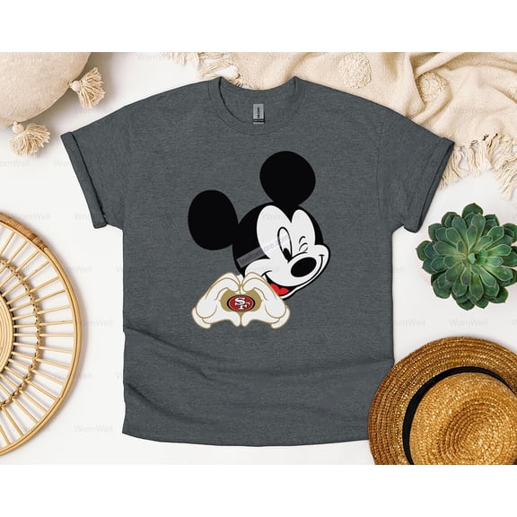 WornWell92 Cartoon Mouse Red Gold Heart Supporter T-Shirt, SW, Hoodie, for Unisex, up to size 5XL.