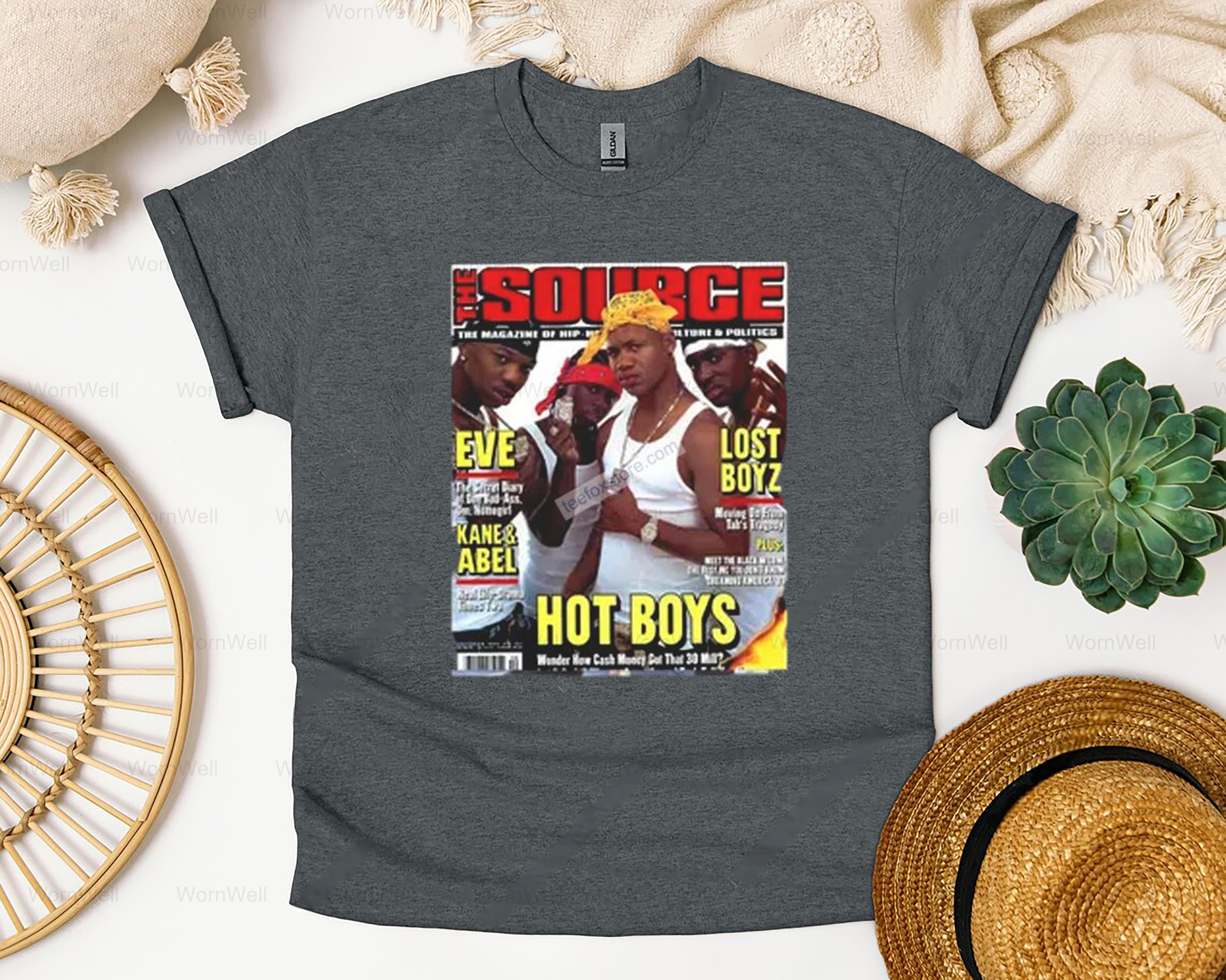 WornWell93 Hot Boy$ Magazine Cover Art Cash Money Rap Group Fan T-Shirt ...