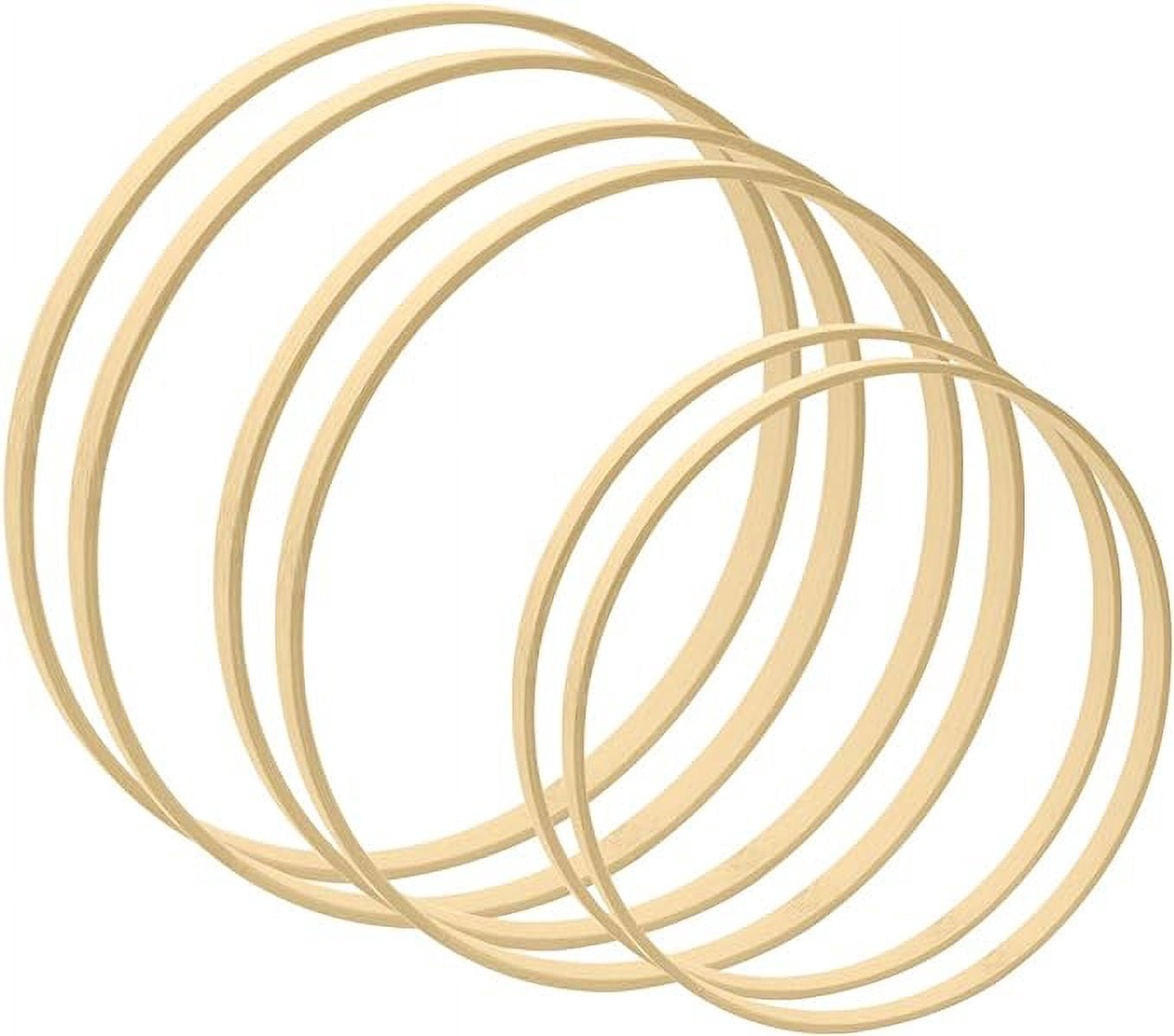 Worown 6pcs 3 Sizes (8, 10 & 12 Inch) Wooden Bamboo Floral Hoops Wreath ...