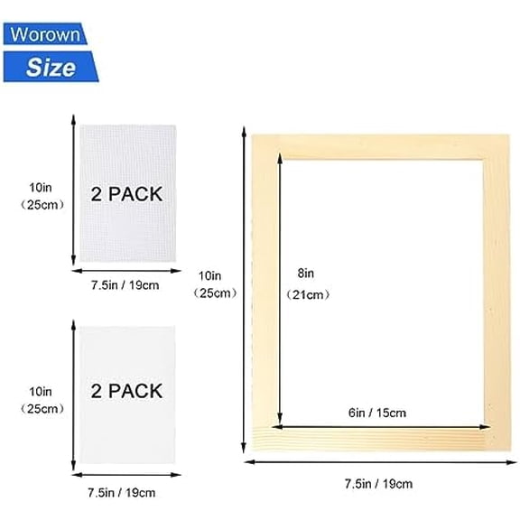 Worown A5 Wooden Paper Making Screen Kit, Paper Making Frames, Mould and Deckle for Paper Making, DIY Paper Crafts
