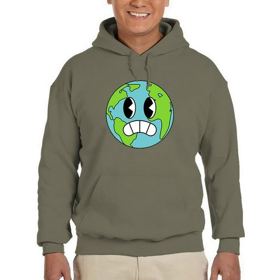 Worried World Toon Style Hoodie Men -Image by Shutterstock, Male 3X-Large