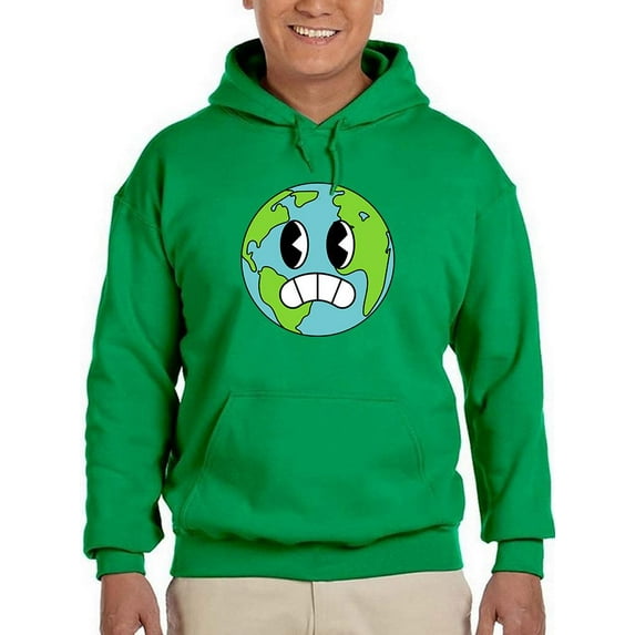 Worried World Toon Style Hoodie Men -Image by Shutterstock, Male Large