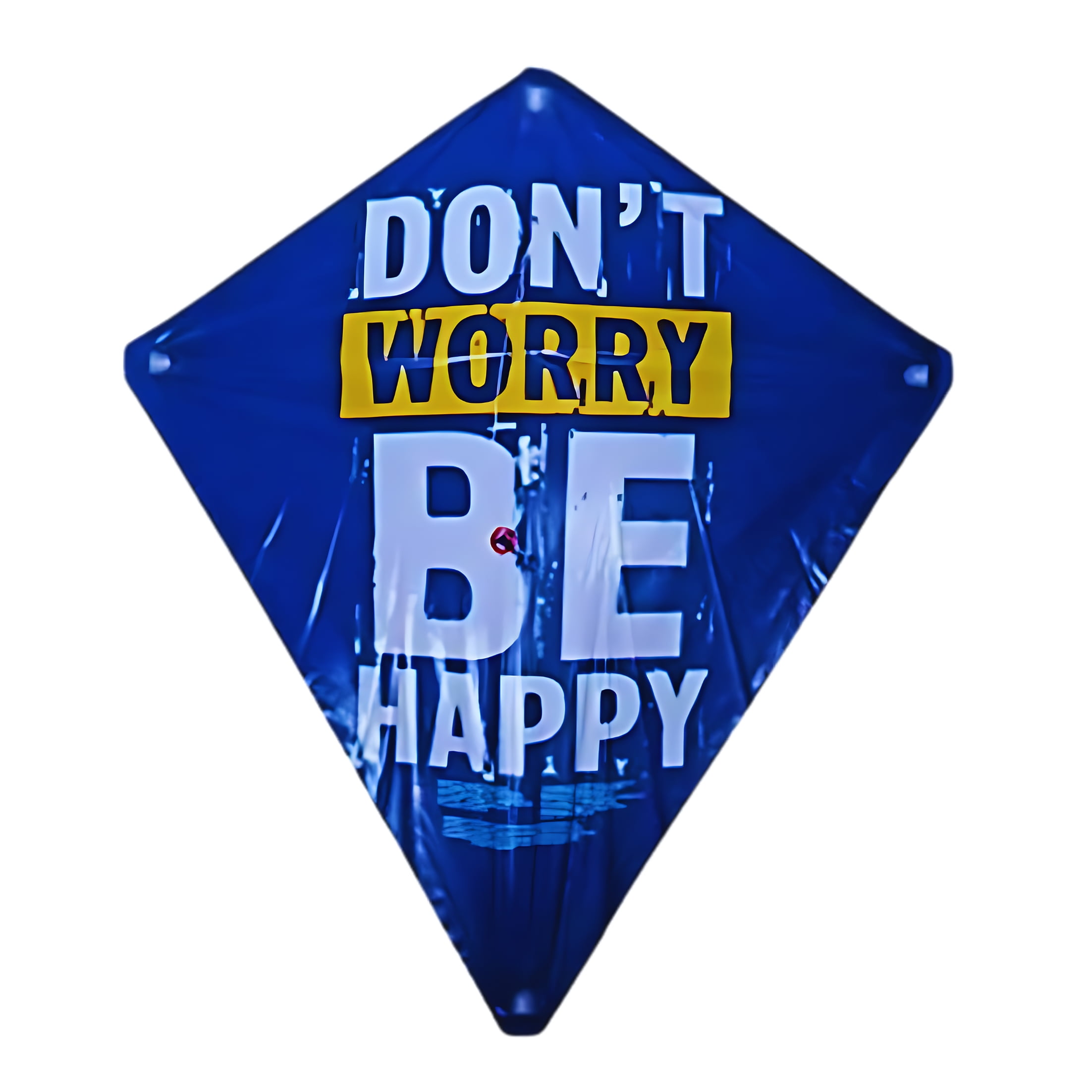 Don't Worry be Happy Diamond Kite, 24.75in Easy Assemble Wind-Powered Kids Sky Glider Girls Boys Toy Kites (Design May Vary) Summer Gift Beach Play Family Outdoor Activity & CUSTOM Storage Carrier
