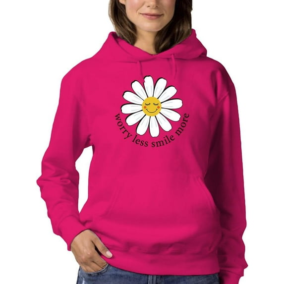 Worry Less Smile More Hoodie Women -Image by Shutterstock, Female Medium
