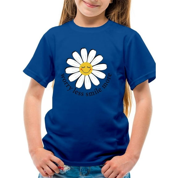 Worry Less Smile More T-Shirt Juniors -Image by Shutterstock, Large