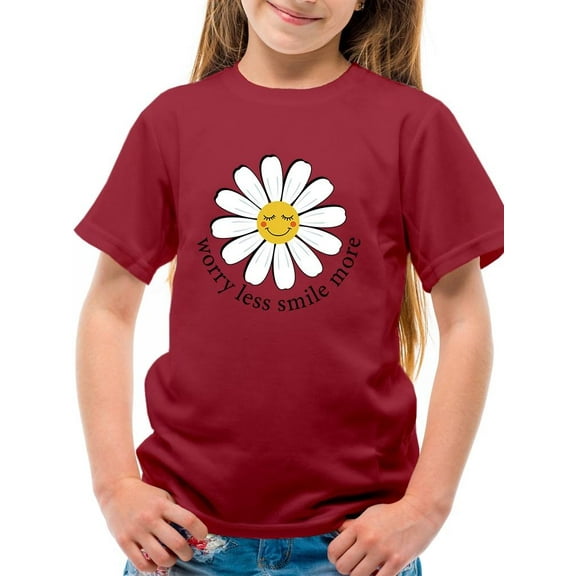 Worry Less Smile More T-Shirt Juniors -Image by Shutterstock,  Large