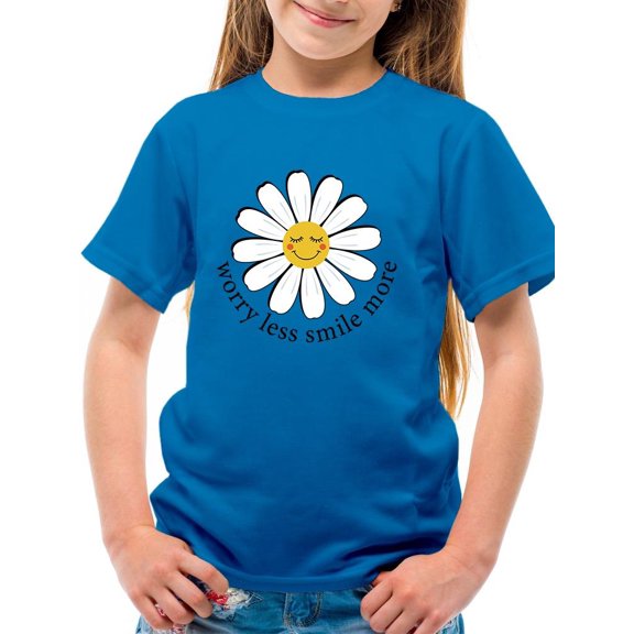 Worry Less Smile More T-Shirt Juniors -Image by Shutterstock, Small