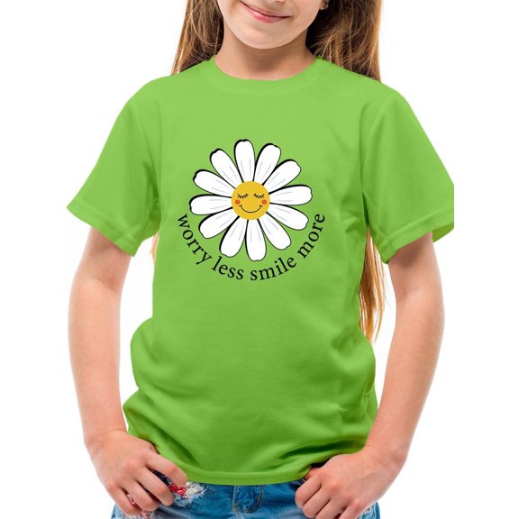 Worry Less Smile More T-Shirt Juniors -Image by Shutterstock,  Small