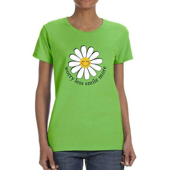 Worry Less Smile More T-Shirt Women -Image by Shutterstock, Female 3X-Large
