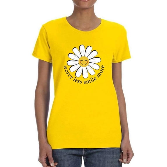 Worry Less Smile More T-Shirt Women -Image by Shutterstock, Female 4X-Large