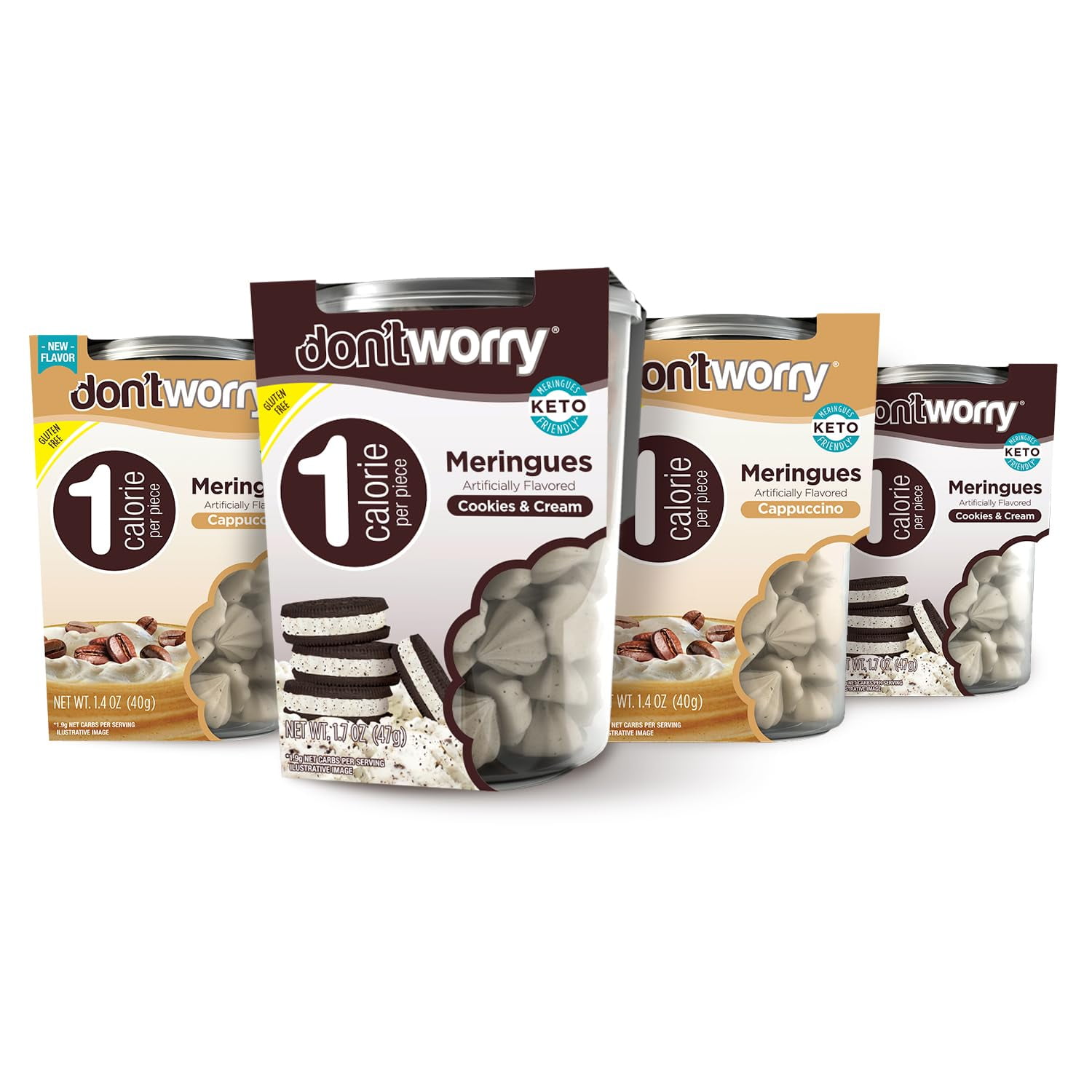 Don't Worry Low Calorie CCF19 Meringue Cookies - 4 and Cookies & Cream ...