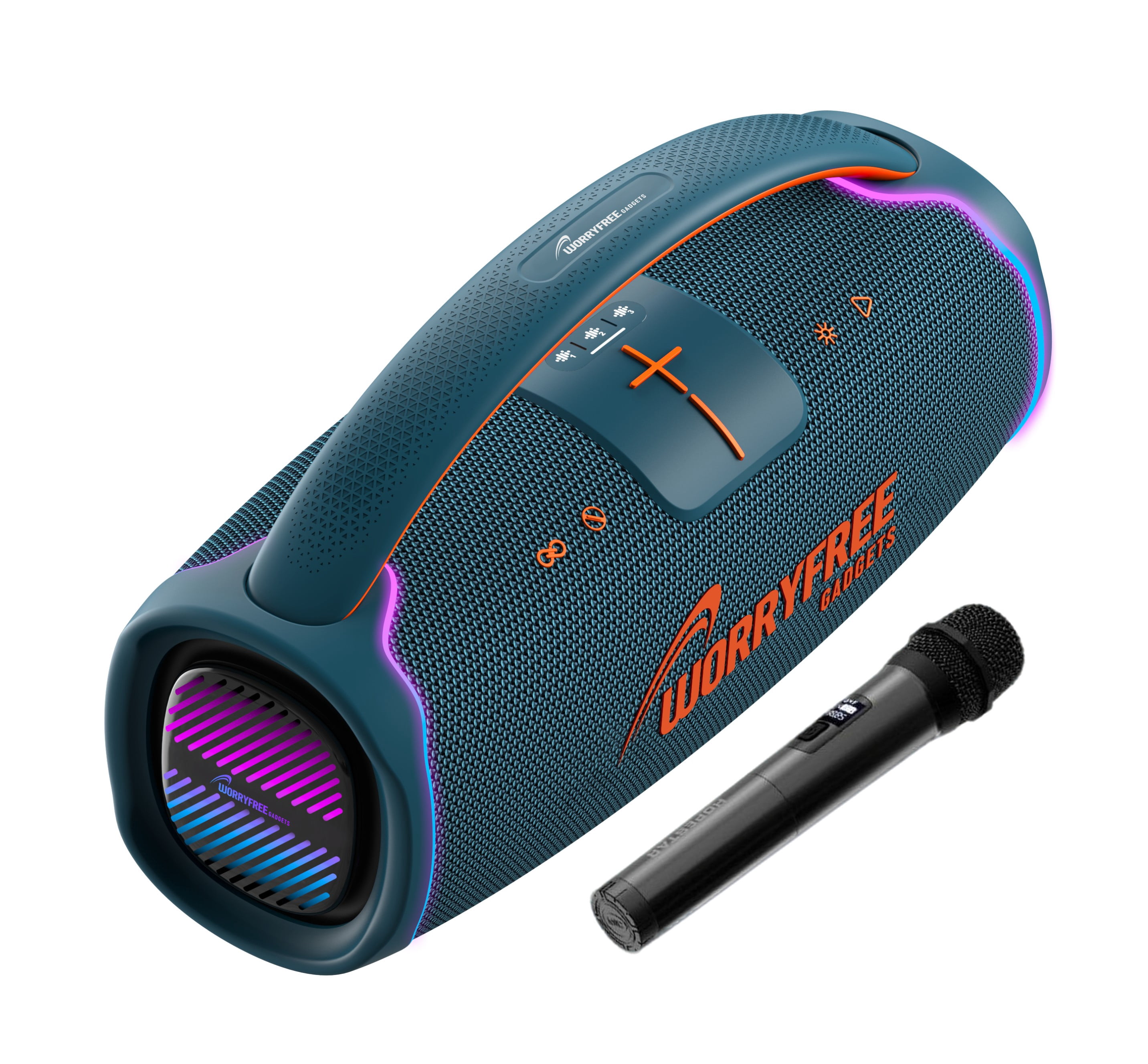 Worryfree Gadgets 300w Portable Bluetooth Speaker with Microphone, Built-In Handle, Tws Support, Blue