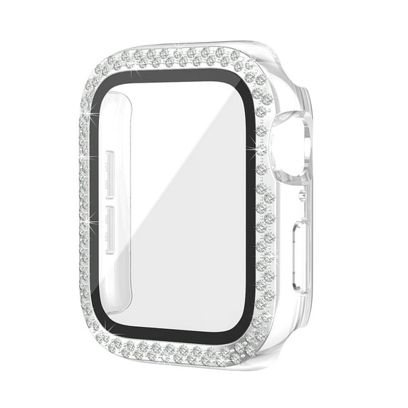 Worryfree Gadgets Bling Bumper Case with Screen Protector for Apple Watch Transparent 38mm