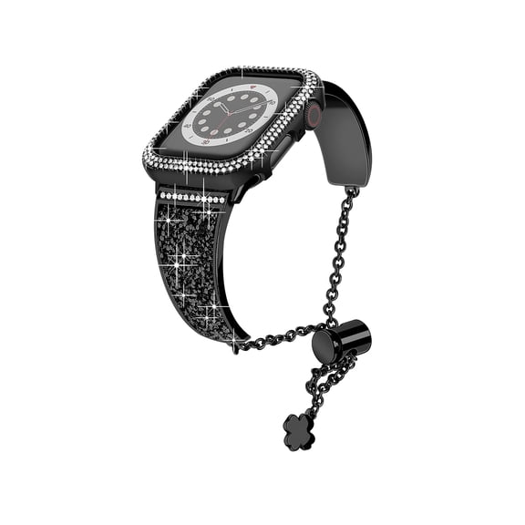Worryfree Gadgets Metal Wristband with Bumper Case for Apple Watch Black 44mm (SD1618-BLK44)