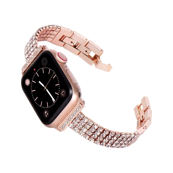 Worryfree Gadgets Slim Metal Bling Wristband for Apple Watch Rose Gold ...