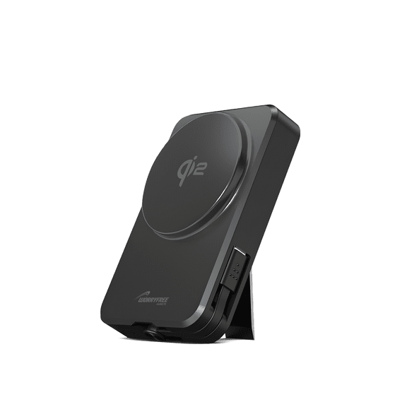 Worryfree Gadgets Wireless Magnetic Power Bank for Cell Phones, Qi2 Certified, 10000 Mah, Black