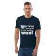 thumbnail image 1 of Worrying is praying for what you don't want t-shirt (French Navy, M), 1 of 8