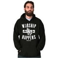 thumbnail image 1 of Worship Happens John 3:16 Prayer Unisex Plus Fleece Graphic Hoodie Brisco Brands 2X, 1 of 5