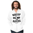 thumbnail image 1 of Worship Happens John 3:16 Prayer Unisex Fleece Graphic Zip Up Hoodie Brisco Brands 5X, 1 of 5
