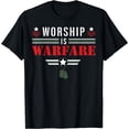 thumbnail image 1 of Worship Is Warfare - Military Christian Quote Praise Warrior T-Shirt, 1 of 4