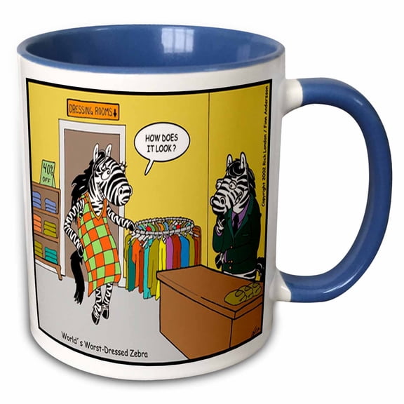 Worst-Dressed Zebra 15oz Two-Tone Blue Mug mug-1445-11