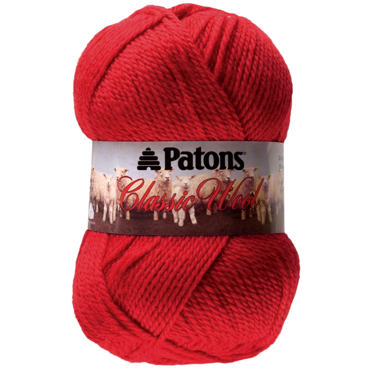 Worsted Classic Wool Yarn by Patons - Solid Color Yarn for Knitting - Crochet - Weaving - Arts & Crafts - Bright Red - Bulk 10 Pack