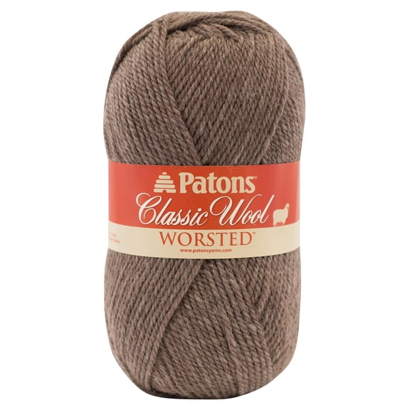 Worsted Classic Wool Yarn by Patons - Solid Color Yarn for Knitting - Crochet - Weaving - Arts & Crafts - Heath Heather - Bulk 10 Pack