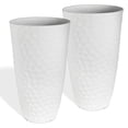 thumbnail image 1 of Worth 2 Pack 24" Tall Large Plastic Round Planter with Drainage Hole, White, 1 of 7