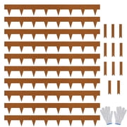 Worth Garden 10-Pack 4.5"x40" Metal Landscape Edging 33 Landscaping Border, Galvanized Steel Bronze Powder Coating Hammer-in Lawn Edging with 11 Stakes for Yard Pathway Divider Flower Bed