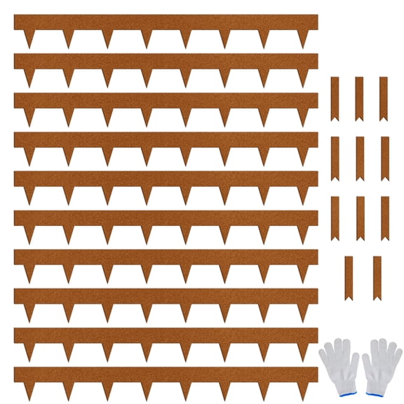 Worth Garden 10-Pack 4.5"x40" Metal Landscape Edging 33' Landscaping Border, Galvanized Steel Bronze Powder Coating Hammer-in Lawn Edging with 11 Stakes for Yard Pathway Divider Flower Bed