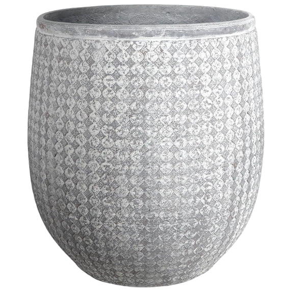 Worth 14.5" Round Planter, Lightweight Magnesium Oxide Cement Plant Pot, Grey
