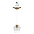 thumbnail image 1 of Worth Home Products PBN-6651-0750 Instant Pendant Recessed Light Conversion Kit with Clear Glass Shade - Brushed Brass, 1 of 4