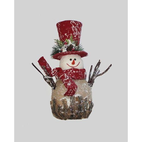 Worth Imports 11" Iced Burlap Snowman