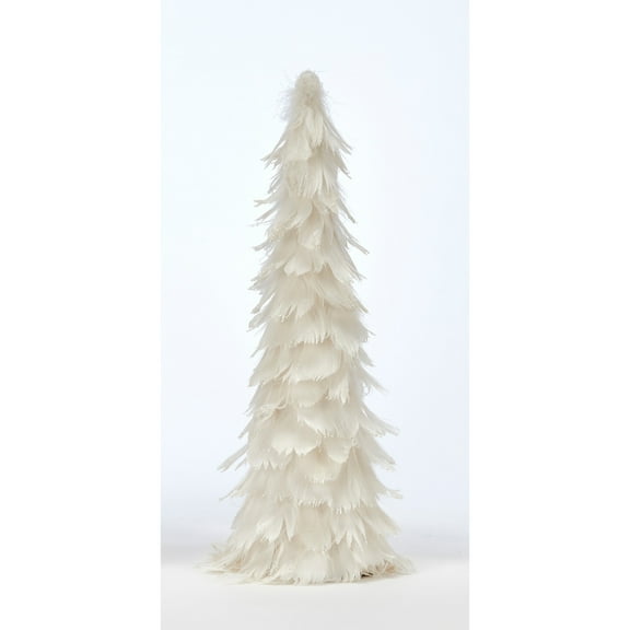 Worth Imports 12" Feather Tree w/ Glittered Tips, White