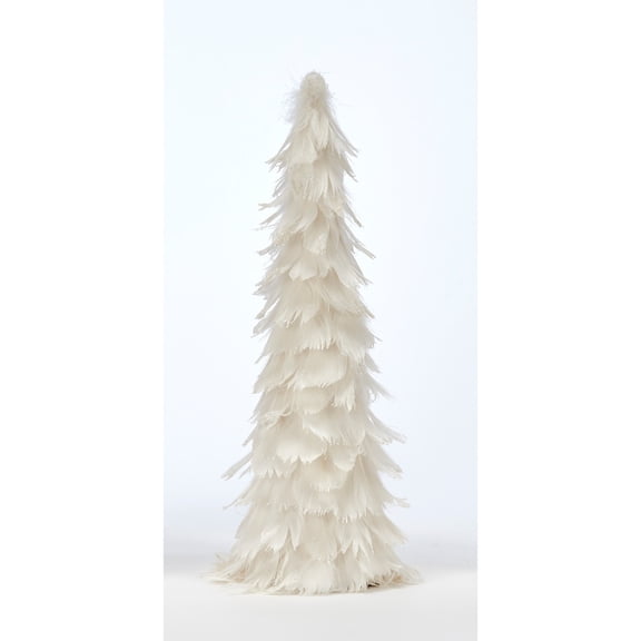 Worth Imports 16" Feather Tree w/ Glittered Tips, White
