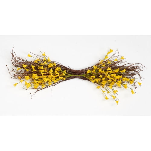 Yellow Forsythia Twig Artificial Swag for Outdoor Decor