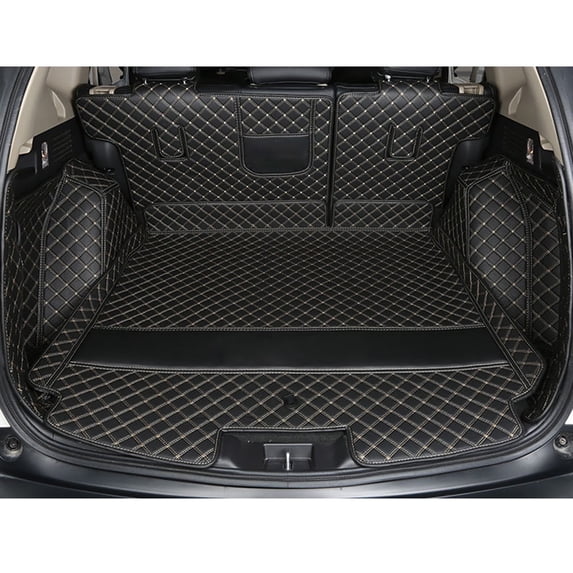 Worth-Mats Compatible for Q5 2018-2021-Current Cargo Mat Custom Fit Trunk Mats Large Coverage Protection Black with Gold Stitching