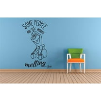 Worth Melting For Olaf Quotes Frozen Wall Decals For Kids Rooms Let It Go Decor Girls Children Creative Animated Vinyl Decal Stickers for Bedrooms Artwork Child Favorite Decoration Size (17x12 inch)