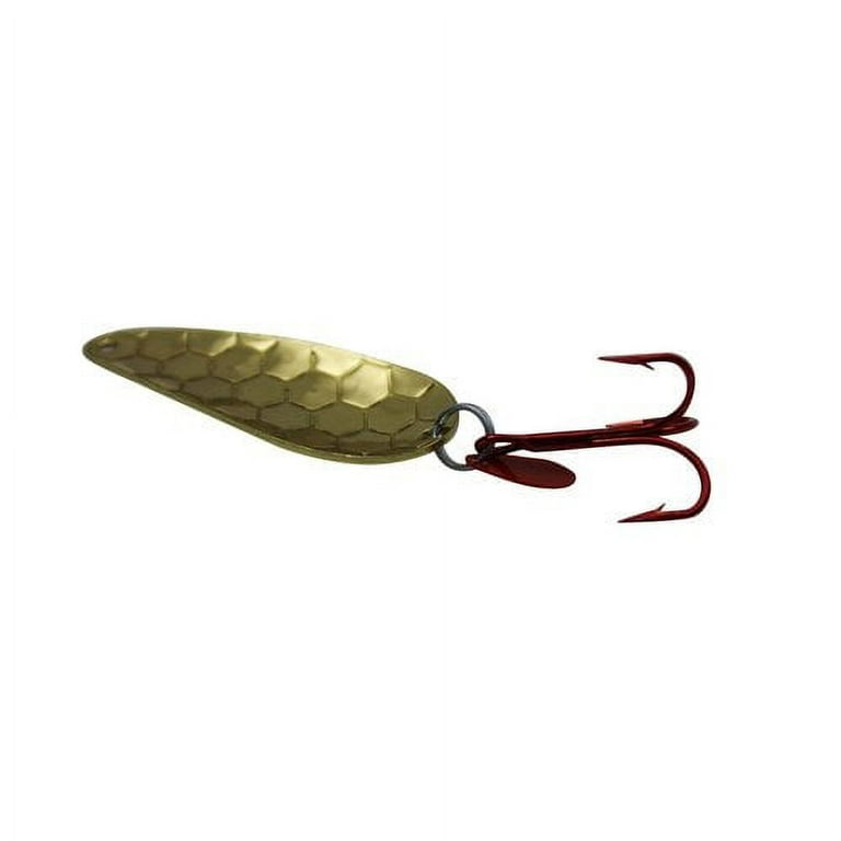 Worth Red King Spoon Fishing Lure, Brass, 1/4 oz 