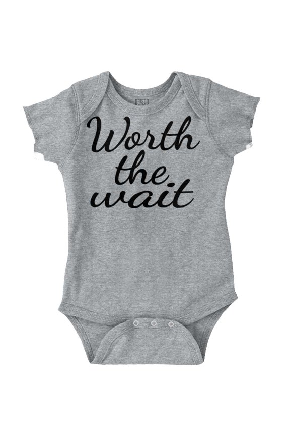 Worth The Wait New Parents Cute Romper Boys or Girls Infant Baby Brisco Brands 18M