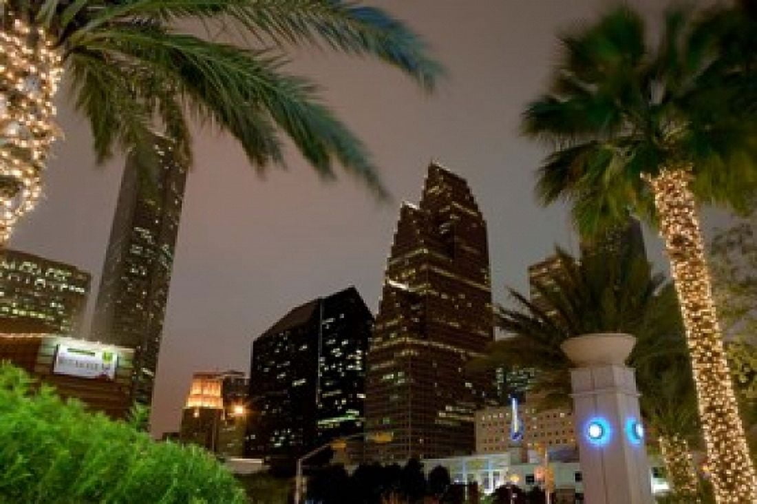Wortham Theater Center Area Houston Texas Canvas Art - Panoramic Images (19 x 12)