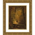 thumbnail image 1 of Worthington Whittredge 19x24 Gold Ornate Framed and Double Matted Museum Art Print Titled - The Trout Pool (1870), 1 of 4