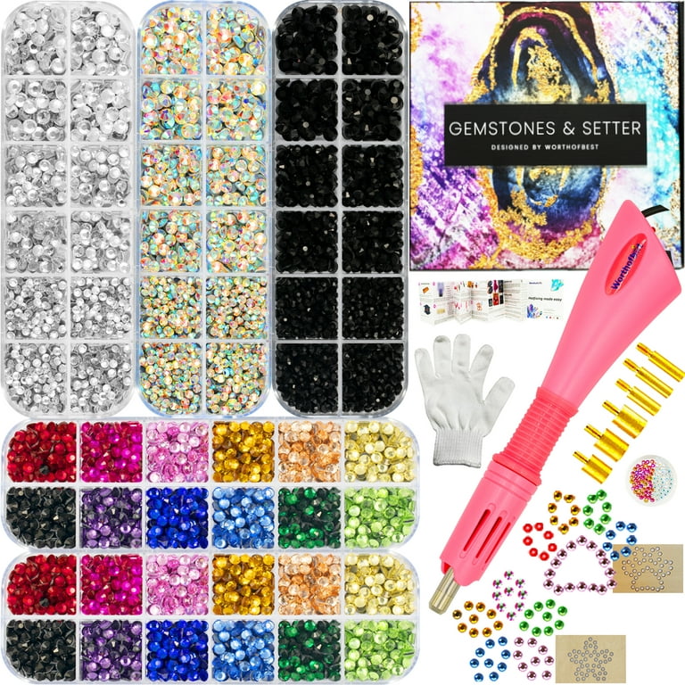 Hotfix Rhinestone Applicator Tool Kit with Gems - Multicolor for