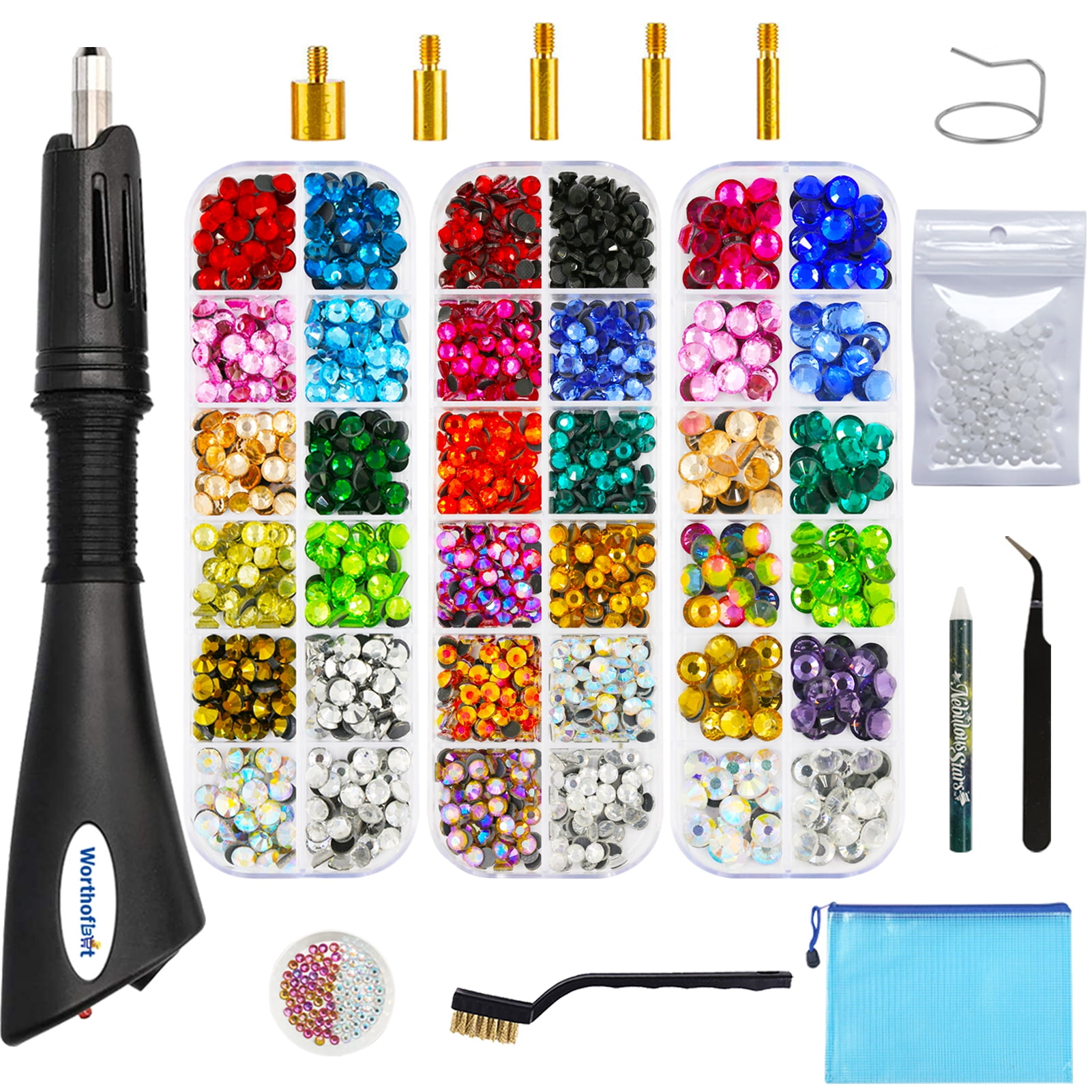 Worthofbest Bedazzler Kit with Rhinestones, Hotfix Applicator, Hot Fix