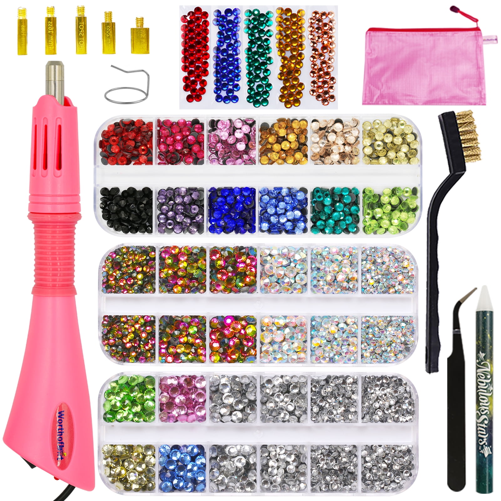 Worthofbest Bedazzler Kit with Rhinestones, Hotfix Applicator, Hot Fix  Tool, Age: 12 and Above