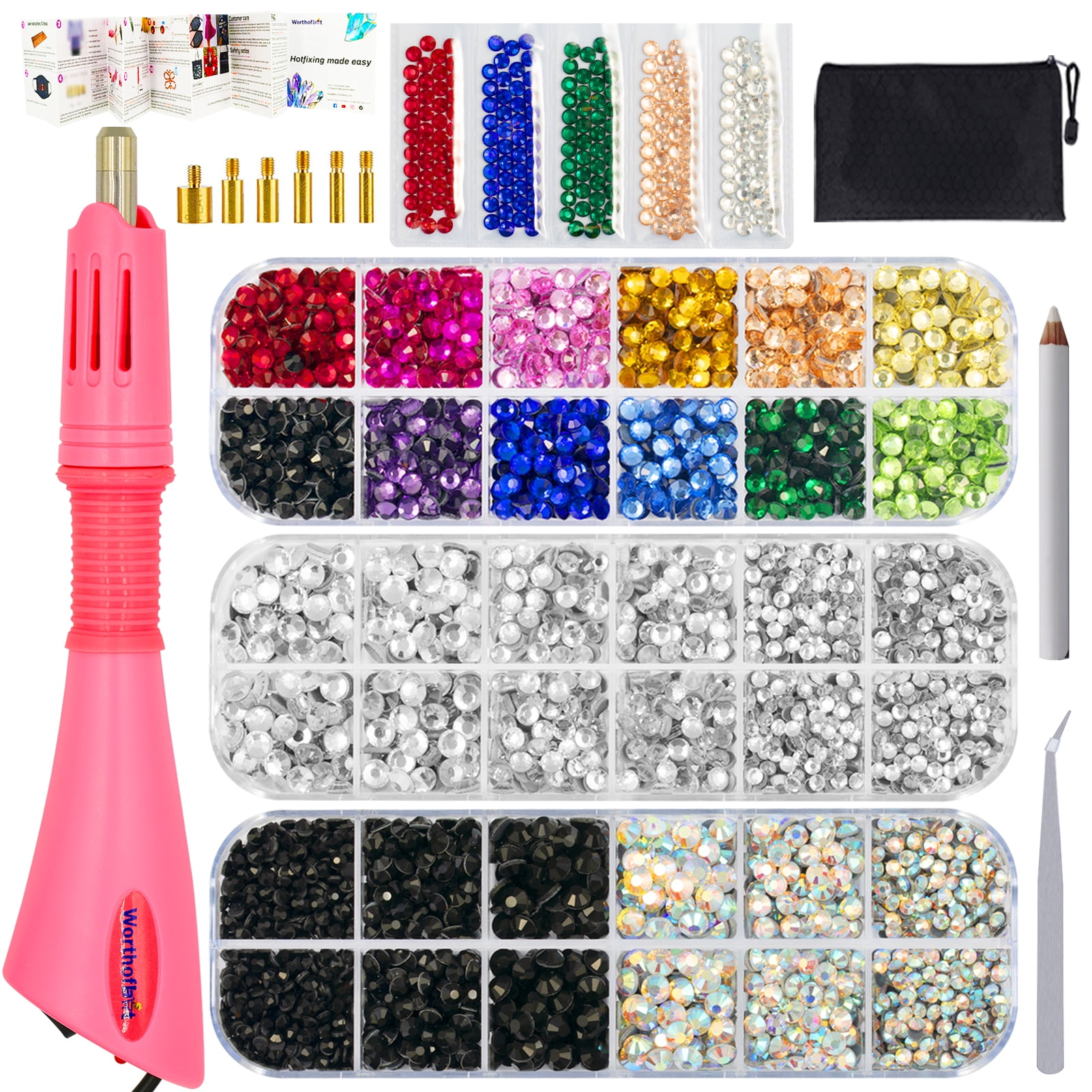 Worthofbest Bedazzler Kit with Rhinestones, Hotfix Rhinestone Applicator  for Fabric and Clothes, Age: 12 and Above