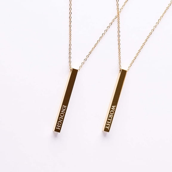 Worthy Enough Bar Necklace, Self-Love Necklace for Women, Empowerment Jewelry
